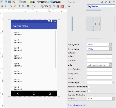 Custom List - Row Item Layout