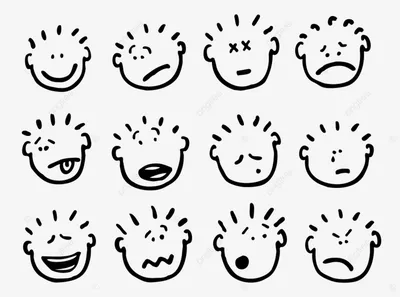 вектор мультфильм лица и эмоции PNG , маркер, ручка, поведение PNG картинки  и пнг рисунок для бесплатной загрузки