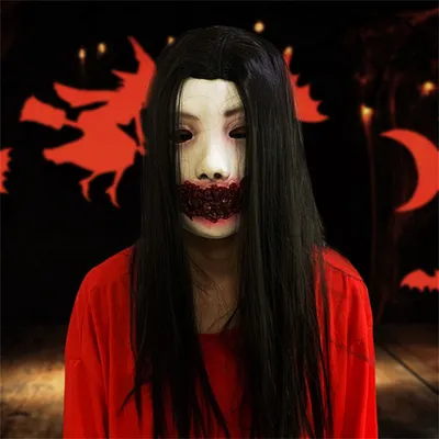 Маска призрачного лица для взрослых на Хэллоуин с реалистичным страшным  лицом с волосами, реквизитом для костюма для косплея - купить по доступным  ценам в интернет-магазине OZON (1182251286)
