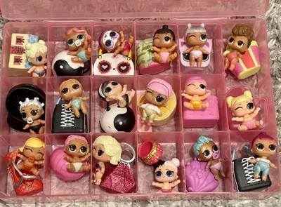 LOL SURPRISE Dolls, 18 Lil Sis lil sisters With Purses And Case | eBay