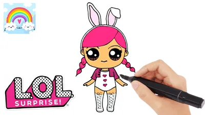 How to draw a lol doll. Cartoon coloring book for kids. Learn to draw -  YouTube