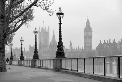 Фотообои на стену. АнтиМаркер 1-А-145 Черно-белый Лондон. | Wall art  pictures, Big ben, Houses of parliament