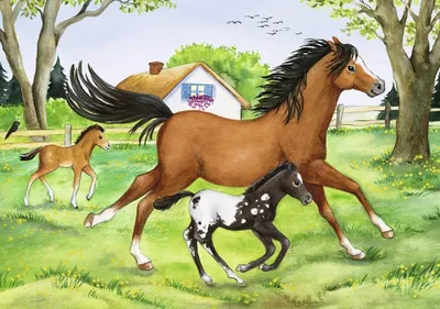 Лошадь с жеребенком» картина Храпковой Светланы (бумага, карандаш) — купить  на 