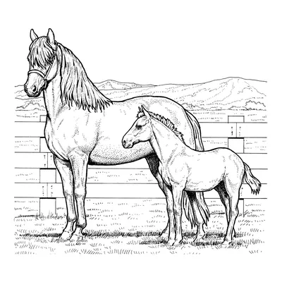 Раскраска Лошадь | Раскраски антистресс Животные. Сложные раскраски-антистресс  с животными.