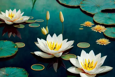 Красивый белый цветок лотоса и зеленый лист в воде, крупным планом ::  Стоковая фотография :: Pixel-Shot Studio