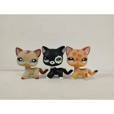 Купить Фигурка LPS, 3 шт./лот, домашнее животное, кошка, собака, Littlest  Pet Shop, детская игрушка #2005 | Joom