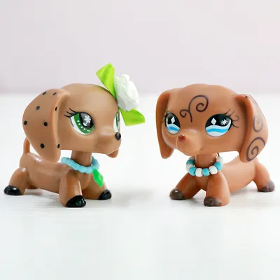 Pet Shop такса Лот 909 932 голубые глаза розовые собаки с аксессуарами  подарок на день рождения для детей | AliExpress
