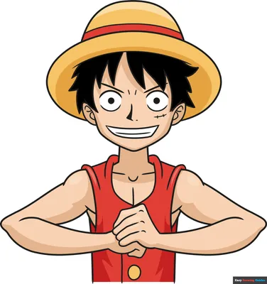 How to Draw Monkey D. Luffy from One Piece - Really Easy Drawing Tutorial