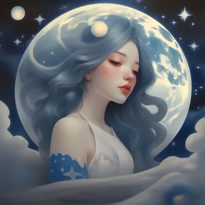 Девушка луна Изображения – скачать бесплатно на Freepik