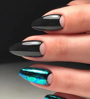 Лунный маникюр - 150 фото | Manicura media luna, Manicura de uñas, Manicura