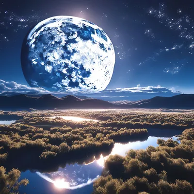 Луны на фоне звёзд» — создано в Шедевруме