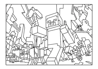 Майнкрафт рисунок для раскрашивания - 68 фото