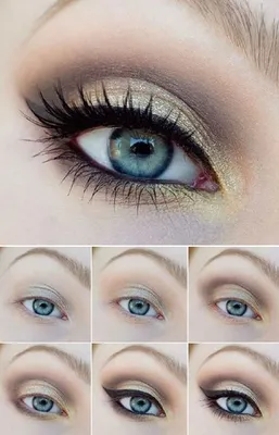 Макияж для голубых глаз: примеры и пошаговые фото | Blue eye makeup, Hair  hacks, Eye makeup