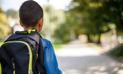 Маленький мальчик идет в школу с рюкзаком изображение_Фото номер  401533062_PSD Формат изображения_