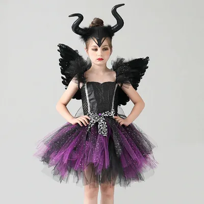 Детское платье Малефисенты с крыльями ES190-1 в интернет-магазине Ekakids