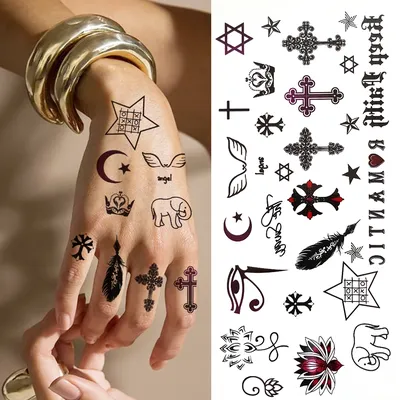 Маленькие тату-наклейки с черным лесом для мужчин и женщин, Детские  временные татуировки с рогами из искусственной хны для гор, реки, Луны,  рогов | AliExpress