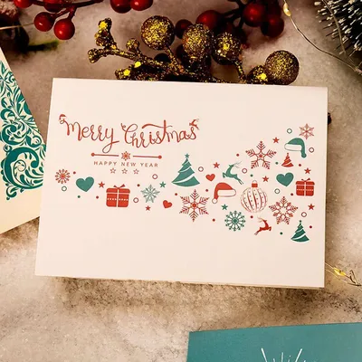 20 шт. открытка с Рождеством, складные открытки, бумажная рождественская  поздравительная открытка, маленькие поздравительные открытки на Новый год –  лучшие товары в онлайн-магазине Джум Гик