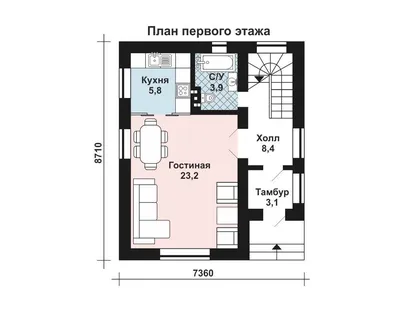 Проект маленького одноэтажного дома эконом класса | Архитектурное бюро  "Беларх" - Авторские проекты планы домов и коттеджей