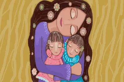 Молодая мама обнимает ребенка PNG , Мама, семья, молодая женщина PNG  картинки и пнг PSD рисунок для бесплатной загрузки