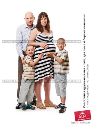 Счастливая семья. отец, мать, два сына и дочь. векторная иллюстрация |  Премиум векторы