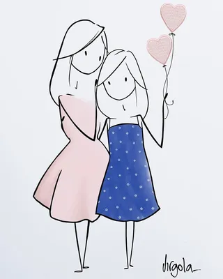 Рисунок мама с дочкой карандашом для срисовки (40 фото)