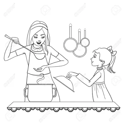 Рисунки мамы и дочки для срисовки (100 фото) • Прикольные картинки и позитив