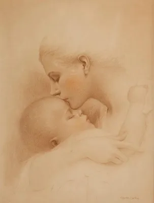 Мать с ребенком на руках рисунок - 82 фото