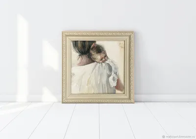 Мама с ребенком на руках на фоне…» — создано в Шедевруме