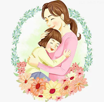Рисунок на день матери мама с ребенком на руках (34 фото) » рисунки для  срисовки на Газ-квас.ком