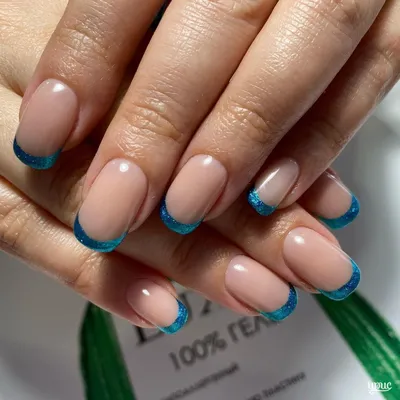 Blue French Manicure / Синий Френч / Маникюр - YouTube