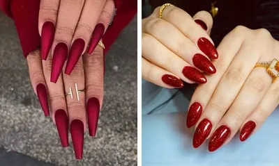 Красный маникюр 2024: тренды и новинки дизайна | Almond shaped nails  designs, Red acrylic nails, Fall acrylic nails