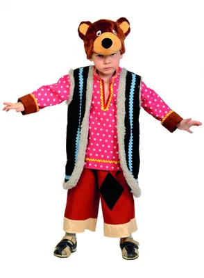 Детская карнавальная шапка Медвежонок Бурый, шапка Бурого Медведя,  безразмерная, мех, фирма Остров игрушки, карнавальные шапки для взрослых,  карнавальные шапки детские