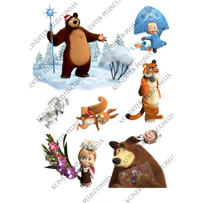 Вафельные картинки «Маша и Медведь» - купить Вафельные картинки в  интернет-магазине 