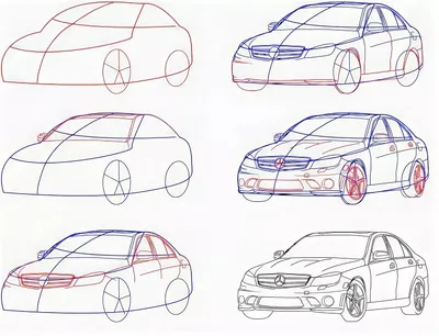 рисунки автомобилей в карандаше