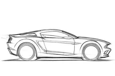 Нарисованная машина сбоку - 73 фото