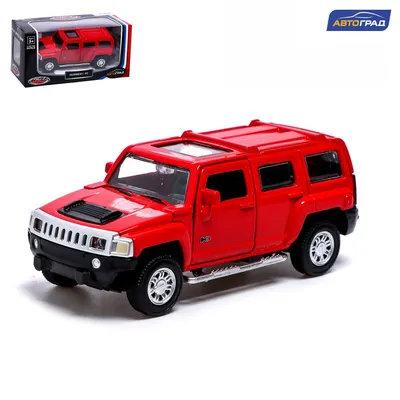 Машина металлическая hummer h3, , инерция, открываются двери, цвет  красный Автоград 01058623: купить за 490 руб в интернет магазине с  бесплатной доставкой