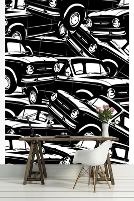 Картина на холсте (интерьерный постер) "Черно - белый ретро автомобиль"  машины и автомобили, с деревянным подрамником, размер 40x30 см - купить по  низкой цене в интернет-магазине OZON (366793972)