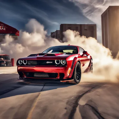 Машина dodge challenger hellcat, …» — создано в Шедевруме