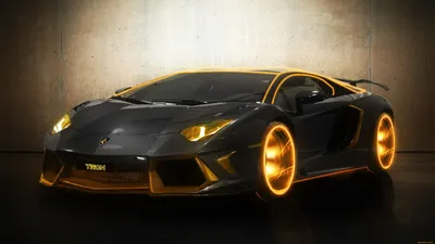 Картинки машина Lamborghini aventador lp700-4 trees роскошная Черный