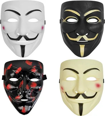 LED неоновая маска Анонимуса Guy Fawkes Anonymous V for Vendetta -  . Идеи для подарков