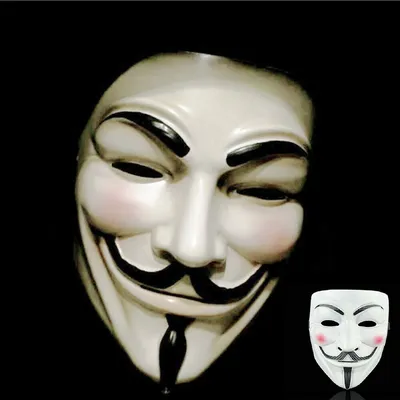 Black Guy Fawkes Anonymous Face Mask Hacker Horror Halloween Fancy Dress  Bonfire | eBay