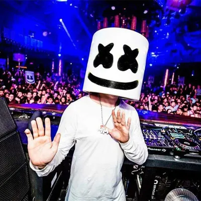 Halloween Marshmello Helmet Music Party Costume DJ Mask Face Cosplay Latex  Head | eBay