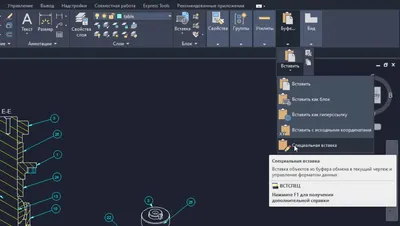 AutoCAD 2024 Справка | Доступ к данным из буфера обмена | Autodesk