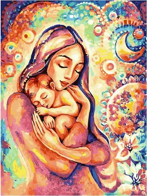 Картина по номерам Волшебство материнства. Мать и дитя. Ангел 40х50 см -  купить с доставкой по выгодным ценам в интернет-магазине OZON (229851640)