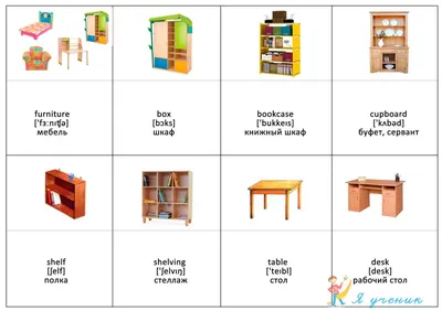 Мебель на английском языке — предметы мебели на английском с переводом
