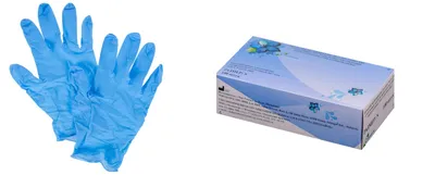 Купить Перчатки медицинские нитриловые Unigloves, голубые, неопудренные,  размер L, 100 шт. / 50 пар по выгодной цене