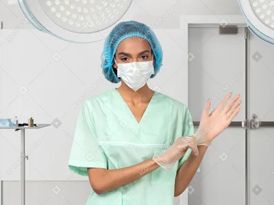 Женщина медсестра в маске изображение_Фото номер 501617520_JPG Формат  изображения_