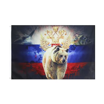 Флаг России Вперед Россия! Медведь 145Х90см НАШФЛАГ Большой Двухсторонний  Уличный - купить в Москве, цены на Мегамаркет