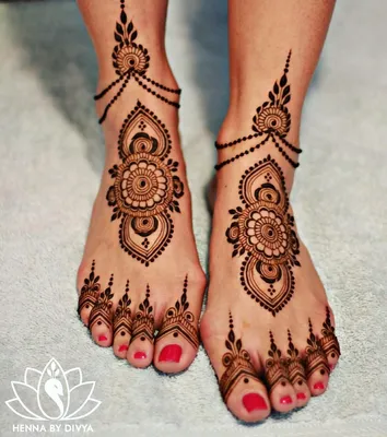 Фото Мехенди на ноге браслет от  №049 - Mehendi on foot braslet -   - 