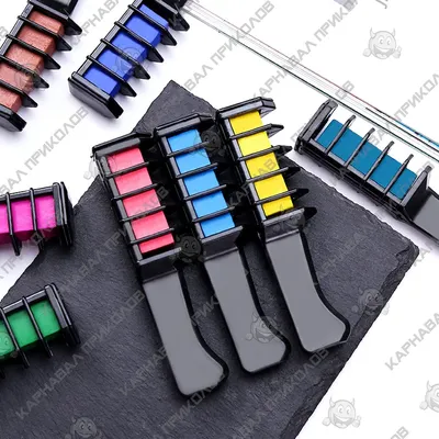 Мелки для волос с расческой набор Hair Chalk (6 шт) купить оптом. Оптовый  интернет магазин подарков и карнавальных аксессуаров